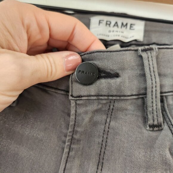 Frame Denim Grey Stretch Skinny Jeans Le Skinny de Jeanne Jegging Women's 27 - Picture 6 of 9